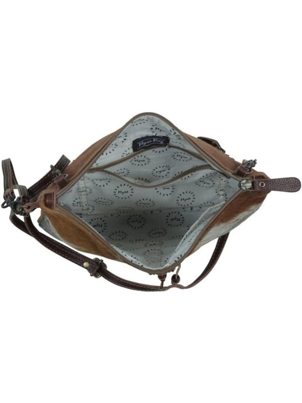 Stylish Cowhide Cowgirl Purse with Leather Strap & Paisley Pattern - Western Bag - Picture 7 of 7